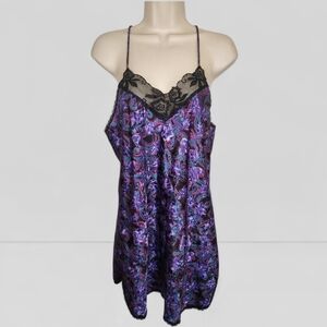 Vintage Sleep Solutions Paisley Floral Slip Dress Lace Y2K | S/M
